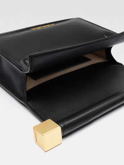 Jacquemus La Pochette Rond Carre Leather Clutch In Black