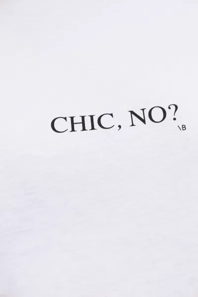 Victoria Beckham White Crewneck T-shirt With Slogan Print On The Front In Cotton Woman