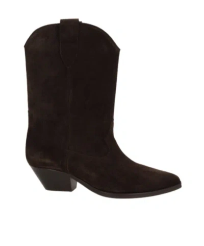 Isabel Marant Suede Iconic S Ankle Boots With Cuban Heel In Black