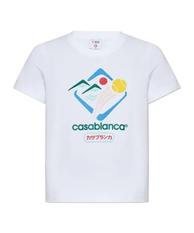 Casablanca Mountain Sports Cropped T-shirt In White