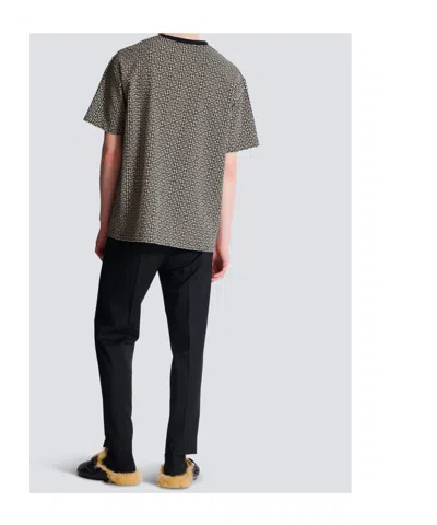 Balmain Men's Monogram Jacquard Signature Label T-shirt