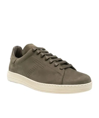 Tom Ford Khaki Nubuck Warwick Sneakers In Multi