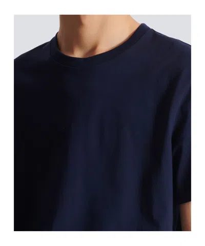Balmain Blue Crewneck T-shirt With Logo Lettering Print On The Front