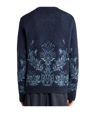 Etro Jacquard Sweater In Blue