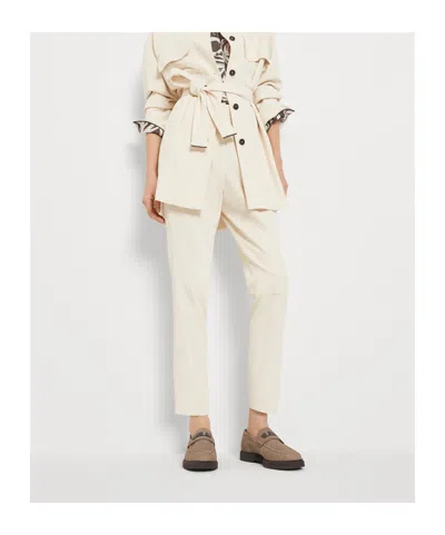 Brunello Cucinelli Crocodile Effect Round Toe Flat Sole Loafers In Neutral