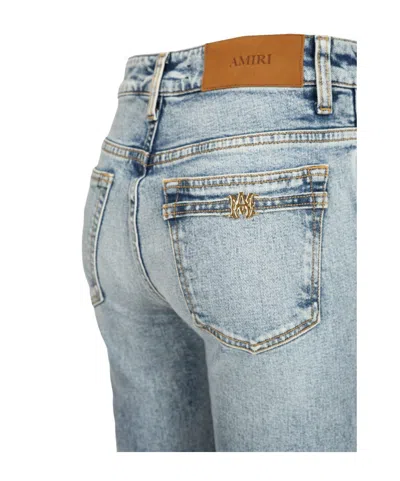 Amiri Slim With Ma Quad Patch Jeans Light Blue In Blue