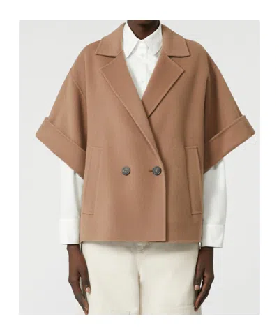 Weekend Max Mara Coat Double-breasted Front Pockets In Pink