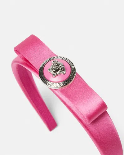 Versace Gianni Ribbon Headband In Pink