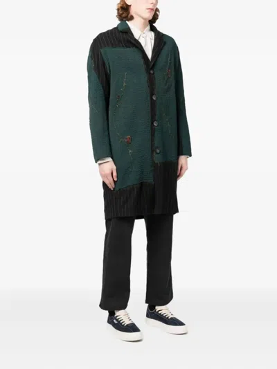 By Walid Patchwork Button-up Coat