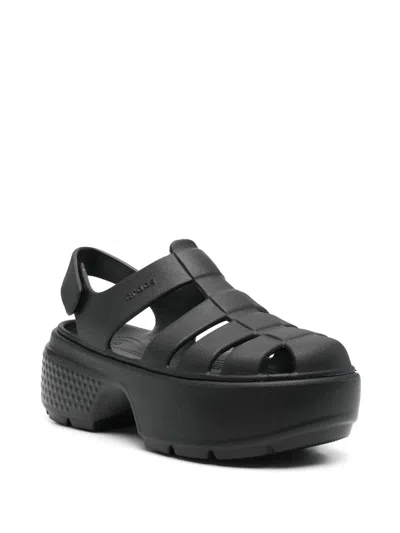 Crocs Stomp Platform Fisherman Sandal In Black