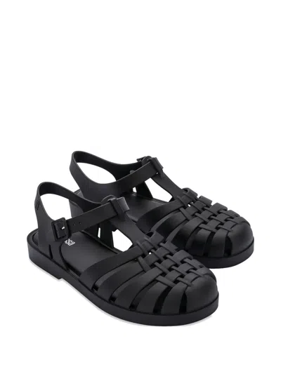 Melissa Possession Strappy Flat Sandals In Black