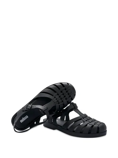 Melissa Possession Strappy Flat Sandals In Black