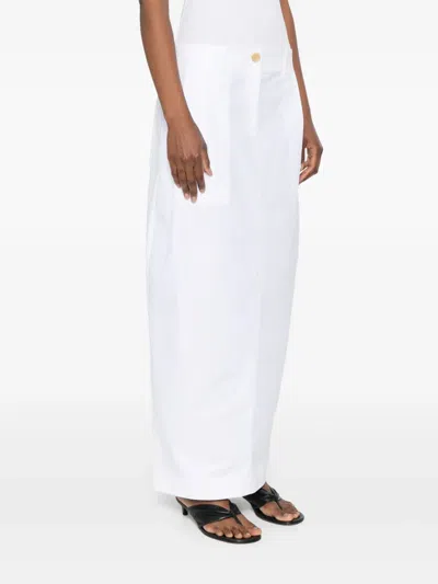 Khaite Lucian Cotton Poplin Maxi Skirt In White