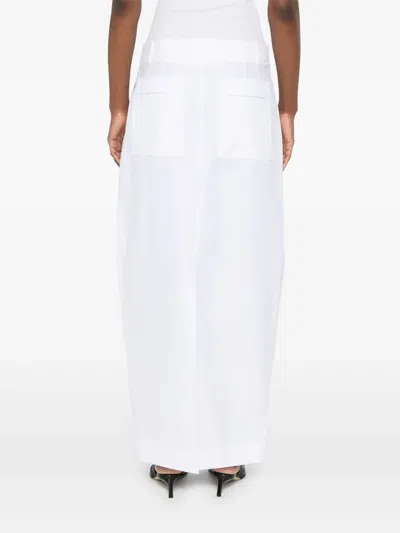 Khaite Lucian Cotton Poplin Maxi Skirt In White