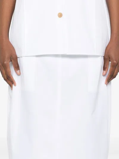 Khaite Lucian Cotton Poplin Maxi Skirt In White