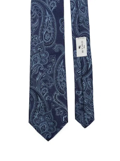 Etro Patterned Tie In Blue