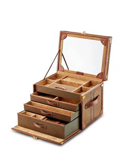 Wolf Vegan Leather Ida Trunk Jewellery Box In Green