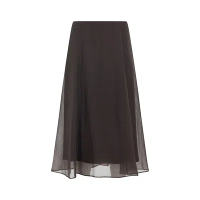 Brunello Cucinelli Pleated Skirt In Black
