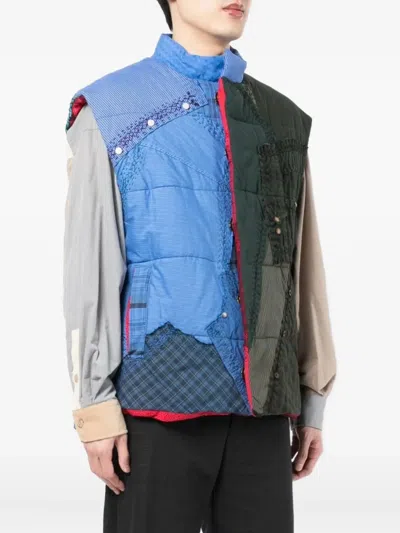 By Walid Teddy Patchwork Padded Gilet