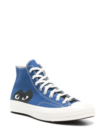 Comme Des Garçons Play Play Converse Cotton High Sneakers In Blue
