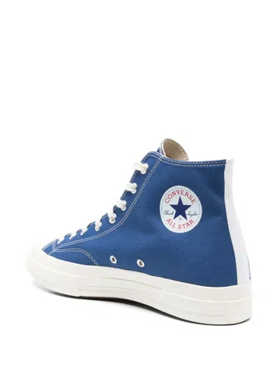 Comme Des Garçons Play Play Converse Cotton High Sneakers In Blue