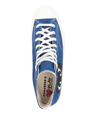 Comme Des Garçons Play Play Converse Cotton High Sneakers In Blue