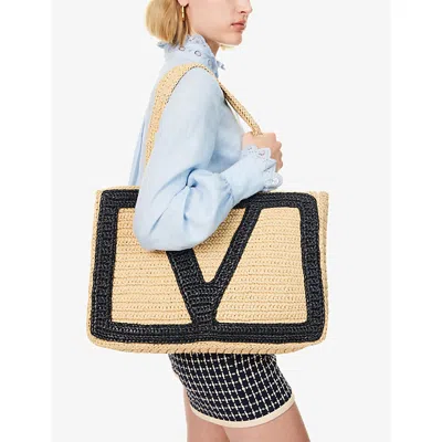Valentino Borsa Shopping Viva Superstar Grande In Rafia Donna