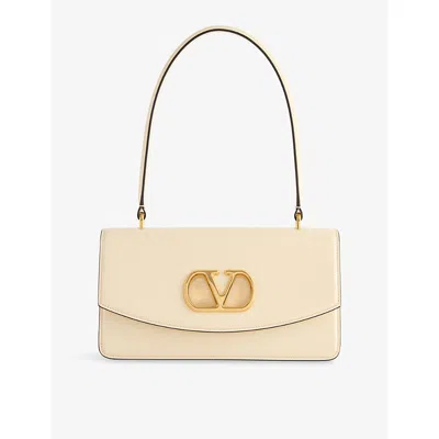 Valentino Womens Nero Vain Vitello Leather Shoulder Bag In Nude