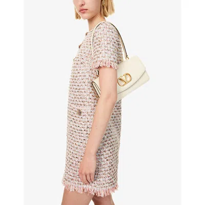 Valentino Womens Nero Vain Vitello Leather Shoulder Bag In Nude