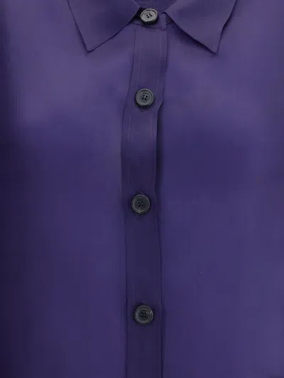 Khaite Herschel Oversized Silk-organza Shirt In Blue