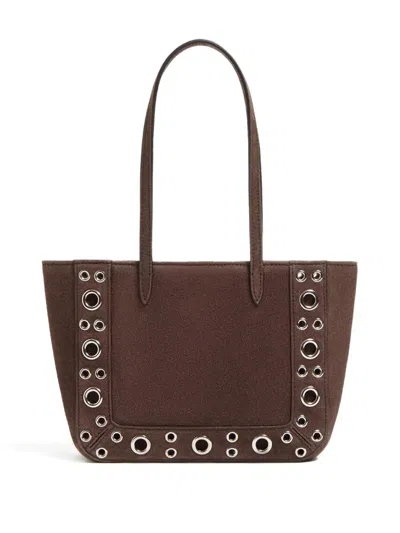 Valentino Borsa A Mano Nellcôte Mini In Pelle Scamosciata Marrone  Donna