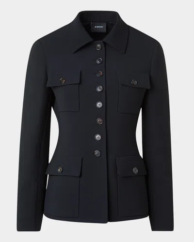 Akris Delia Single-breasted Wool Double-face Jacket
