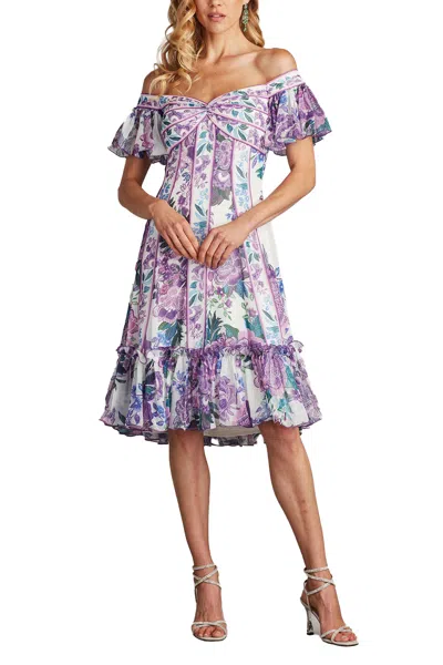 Tadashi Shoji Chz25465m Short Printed Floral Cocktail Dress In Multi