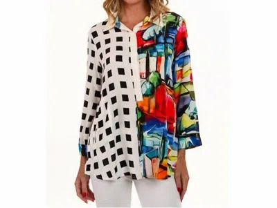 Lemon Grass Double Trouble Tunic In White Multi