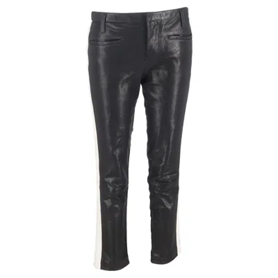 Haider Ackermann Stripe Detail Pants In Black Leather