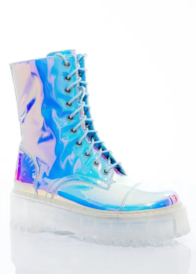 Sparkl Fairy Couture Women's Opal Combat Boot In Iridescent Multi