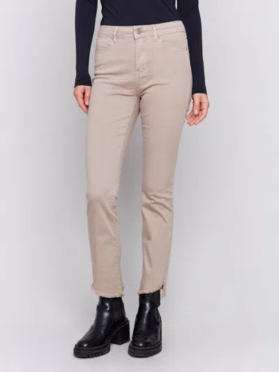 Charlie B Boot Cut Twill Pants In Almond