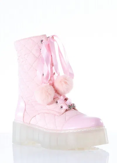 Sparkl Fairy Couture Women's Coco Combat Boot In Pink