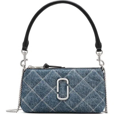 Marc Jacobs The Pochette Quilted Denim Snapshot In Blue