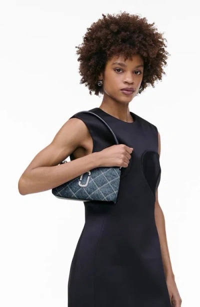 Marc Jacobs The Pochette Quilted Denim Snapshot In Blue