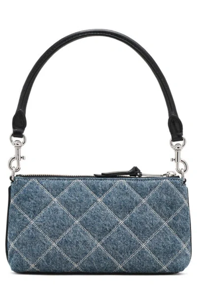 Marc Jacobs The Pochette Quilted Denim Snapshot In Blue