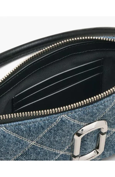 Marc Jacobs The Pochette Quilted Denim Snapshot In Blue