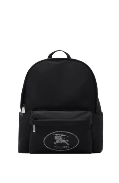 Burberry Black Backpack With Spacious Design And Padded Straps