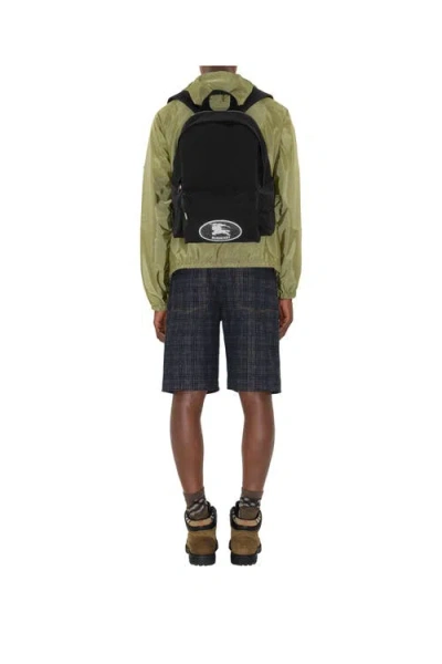 Burberry Black Backpack With Spacious Design And Padded Straps