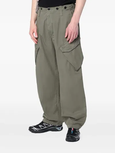 C.p. Company Military Green Cargo Pants In Cotton