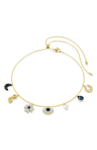 Swarovski Symbolic Charms Bracelet In Blue/gold Tone Plated