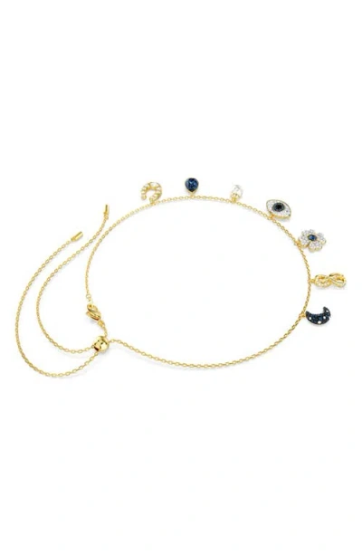 Swarovski Symbolic Charms Bracelet In Blue/gold Tone Plated