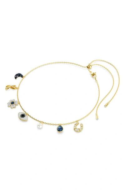 Swarovski Symbolic Charms Bracelet In Blue/gold Tone Plated