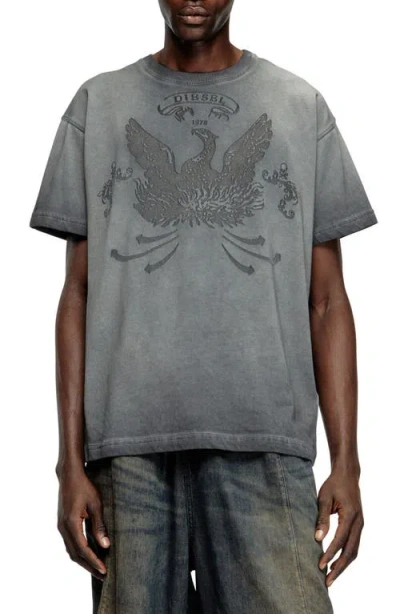 Diesel T-shirt With Phoenix Devoré