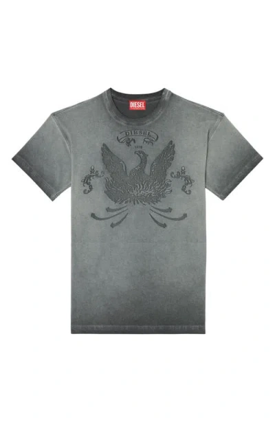 Diesel T-shirt With Phoenix Devoré